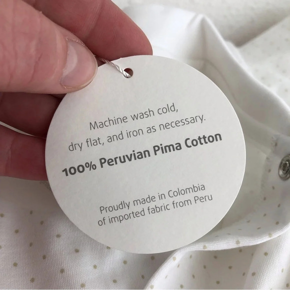 NWT Dondolo footie sleeper white with tiny taupe polka dots size 2T - Picture 8 of 12